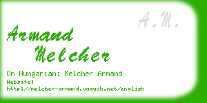 armand melcher business card